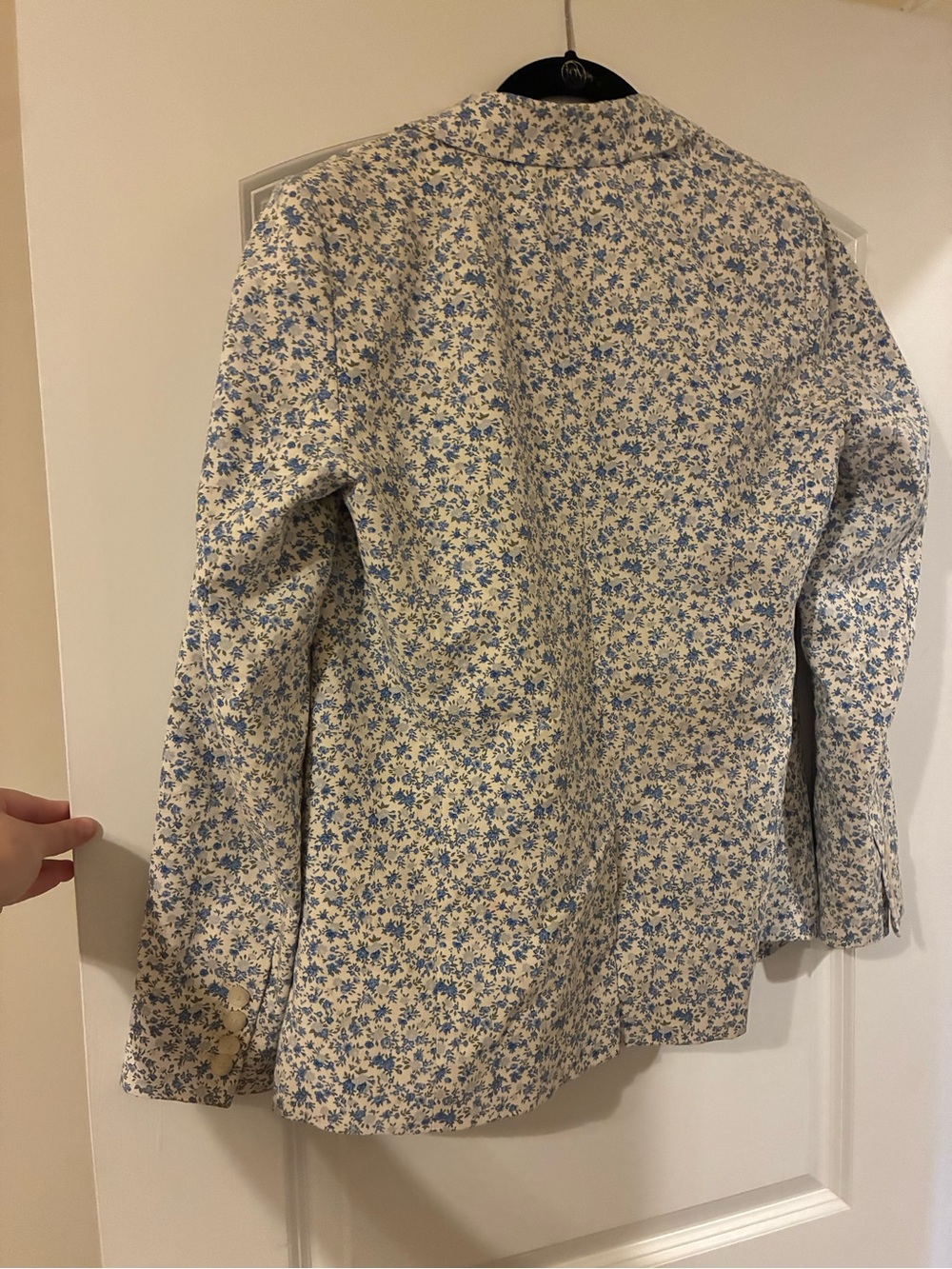 Sezane Blue Floral Double-Breasted Blazer Jacket - Picture 5 of 5